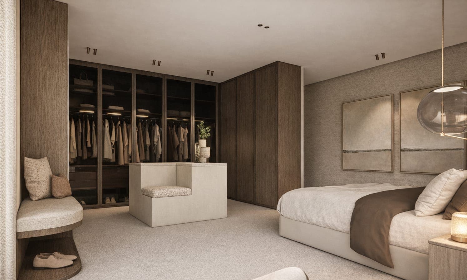 Master bedroom met inloopkast
