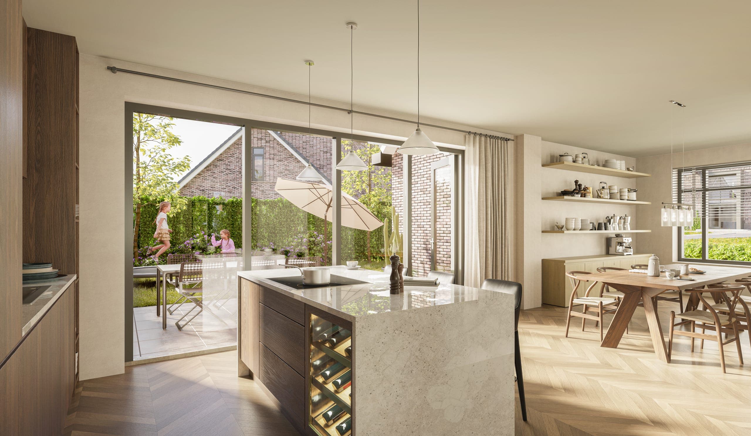 Zithoek met zicht op de tuin